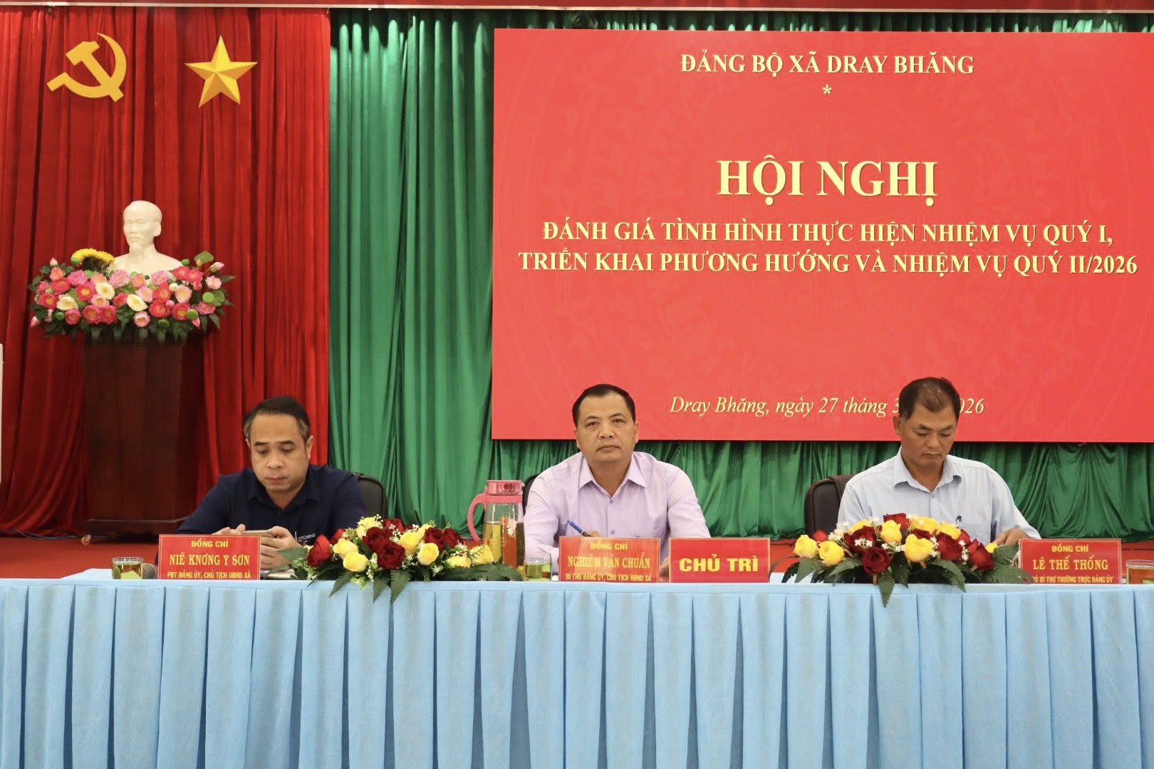 ĐẢNG UỶ XÃ DRAY BHĂNG SƠ KẾT QUÝ I, TRIỂN KHAI NHIỆM VỤ QUÝ II NĂM 2026