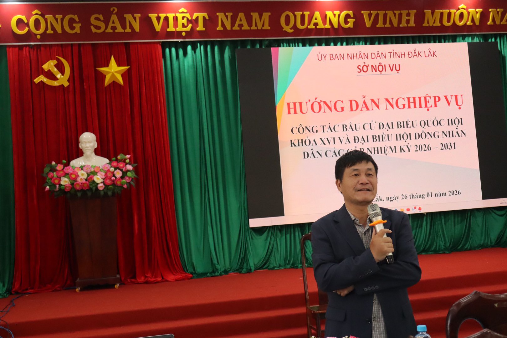 XÃ DRAY BHĂNG TỔ CHỨC TẬP HUẤN NGHIỆP VỤ CÔNG TÁC BẦU CỬ